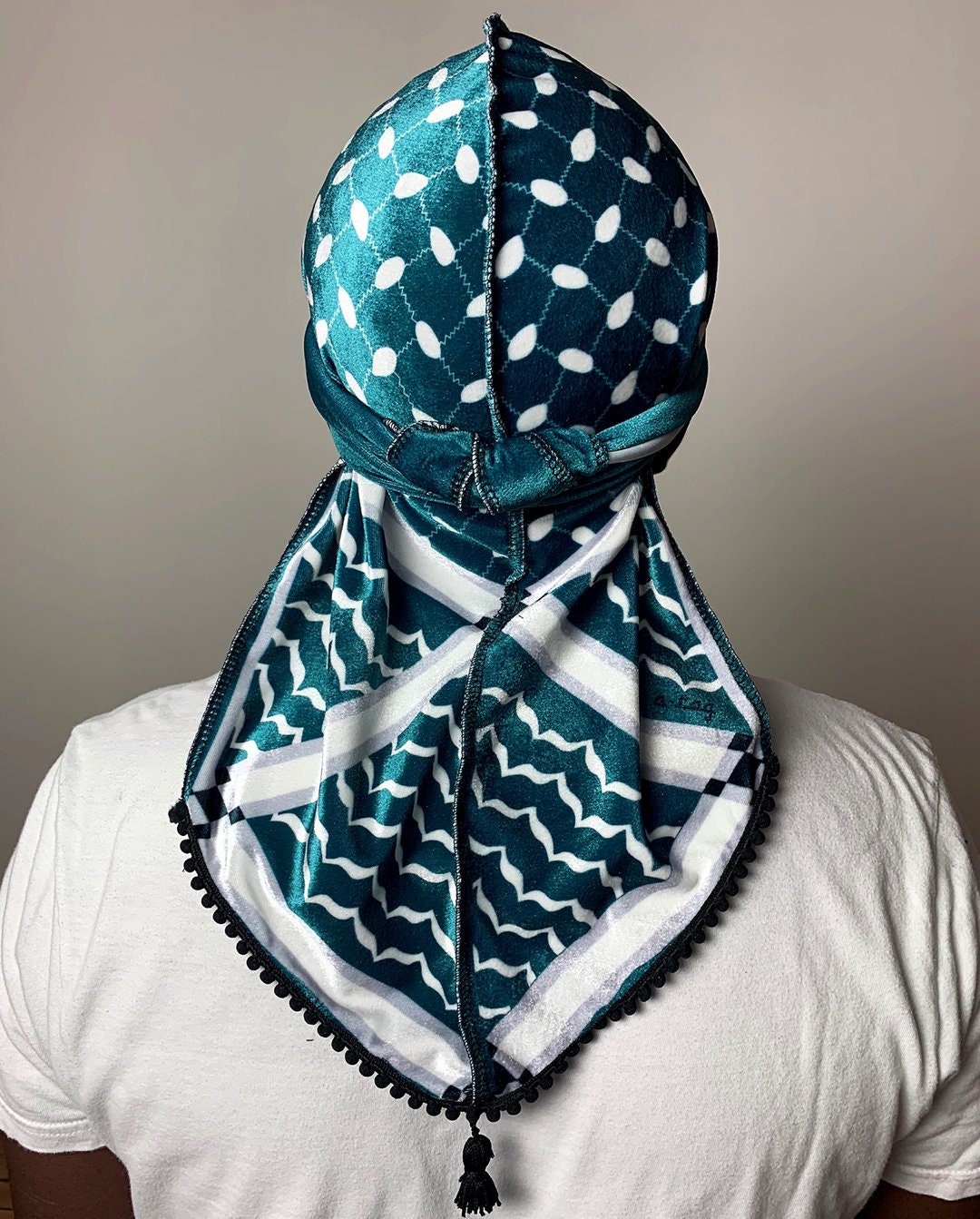 GREUS Men's Arab Shemagh Headscarf Muslim Headcover Shawl Keffiyeh Arabic  Scarf Turban