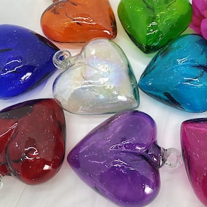 WHOLESALE of 4.5&quot; blown glass hearts handmade in Mexico with FREE SHIPPING!