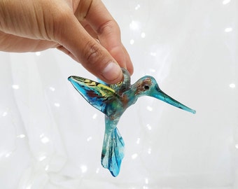 Blown Glass Hummingbird Set. HANDMADE in MEXICO!