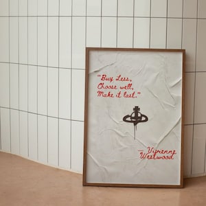 Cita de Vivienne Westwood, inspirada, cartel de papel mate premium, decoración de pared de moda y arte