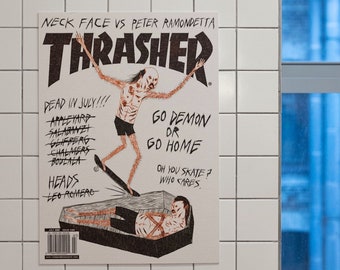 Skateboarding Wall Art - Thrasher Cover Pop Out - Ducky Kovacs - Etsy