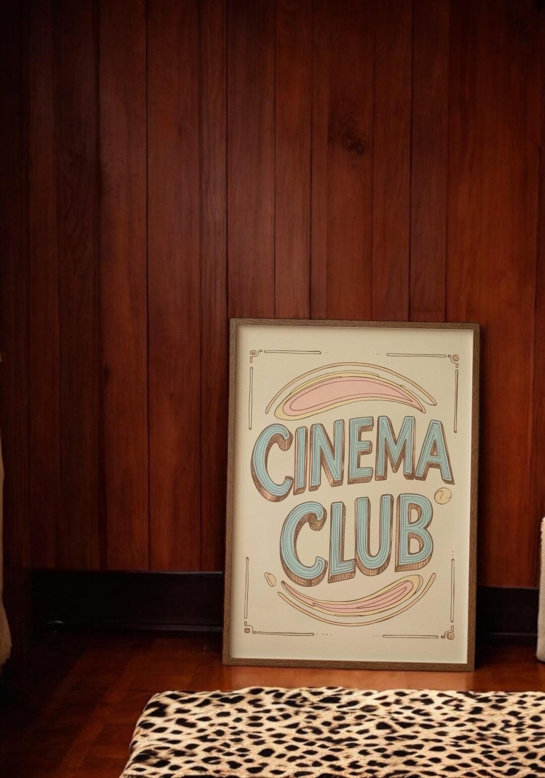 Cinema Club Matte Art Print - Vintage 70s-inspired Movie Room Wall ...