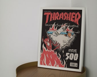 Thrasher Magazine Hand Painted Poster Print, High Quality Matte