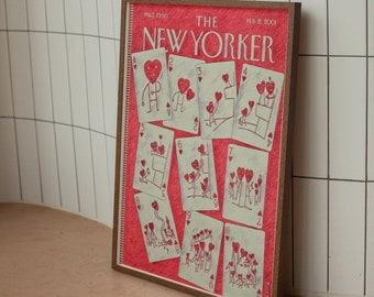 The New Yorker, handgezeichnetes Kunstwerk, Valentinstag-inspiriert, Spielkarten, Premium-Mattpapier-Poster