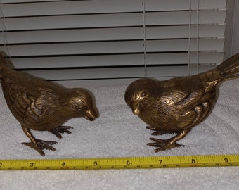 Vintage Antiqued Brass Songbirds MCM Mid Century