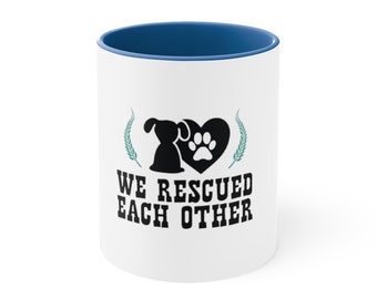 Rescue Dog Love Coffee mug, Rescue Dog Coffee mug Cup, Best friends Rescue dog and friend Coffee mug. hot coffee cup