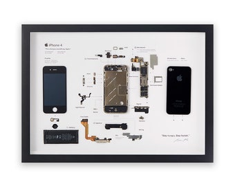 Disassembly iPhone 4s, iPhone Teardown Templates, Frame iPhone, iPhone Wall Art, iPhone Frame Art