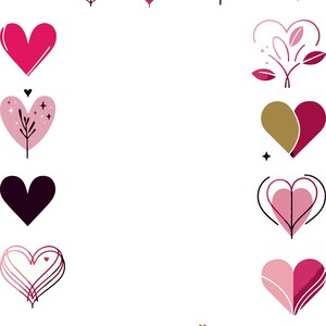 Valentine's Clipart Day Heart Clipart Set, Instant Download - Etsy