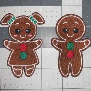 Christmas Embroidery File - Gingerbread Boy & Girl - 2 files - FILE ONLY