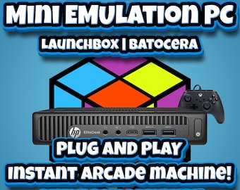 Mini Emu Arcade PC Console Bundle | 10TB | Plug and Play | Launchbox BigBox Batocera OS | All-in-one Retro Computer | Controller Included