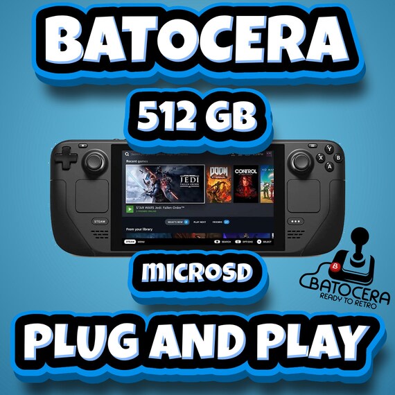 Batocera for Steam Deck 512GB, 1TB Builds Available Microsd Card