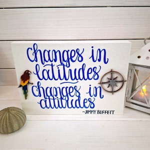 Jimmy Buffett: Changes In Latitudes Changes In Attitudes, Hand Painted Plaque