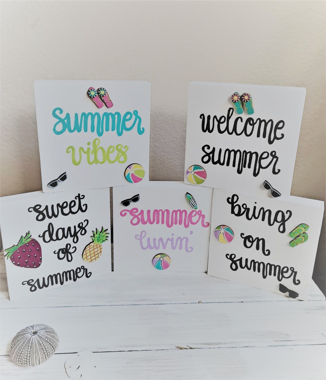 Hand Painted Summer Mini Sign: Tiered Tray Decor - Etsy