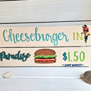 Jimmy Buffett Sign, Margaritaville, Cheeseburger In Paradise, Parrothead Sign, Kitchen Sign, Grill Area Sign, Bar Sign, Restaurant Sign