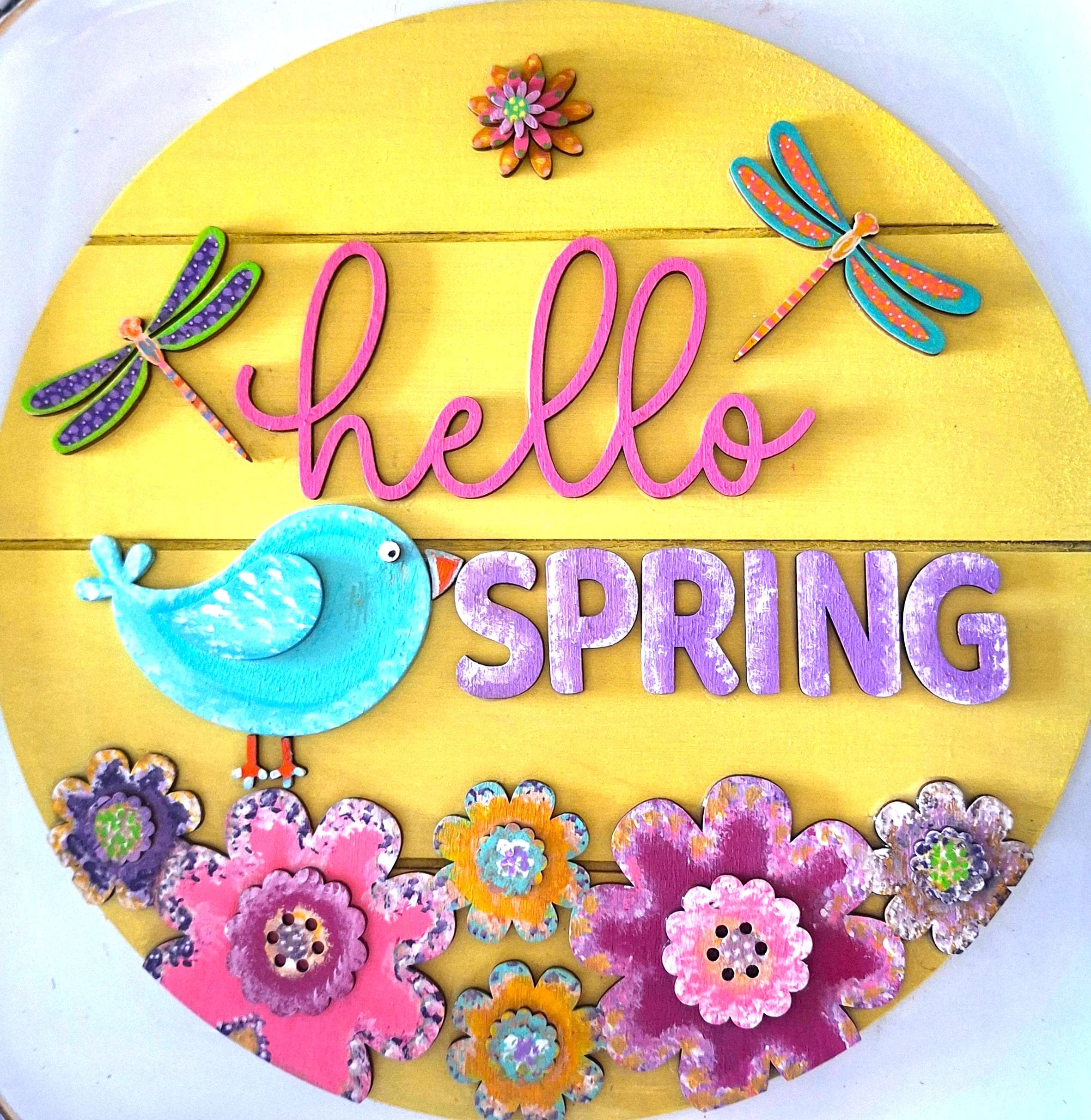 Spring Shh Sign Hello Spring Door Hanger: Hand Painted Spring Wooden Shiplap Sign - Etsy