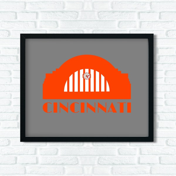 Cincinnati Ohio Printable Art, Cincinnati Union Terminal Train Station, Art Deco Architecture, Scarlet, Gray, Digital Download, 5 Hi Res JPG