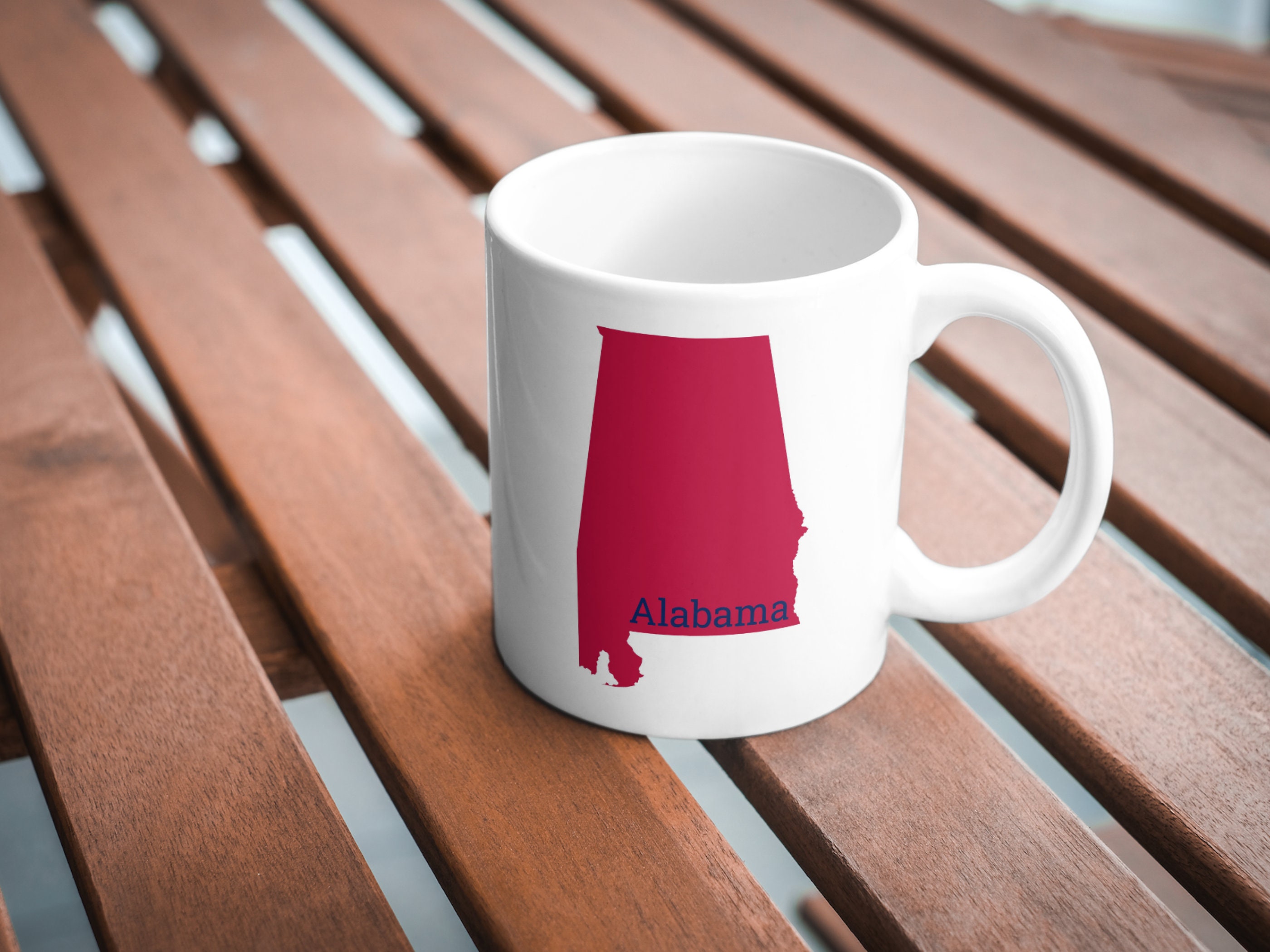 Alabama Minimalist Map - Printable Art in Red & Blue - Instant Digital ...