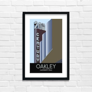 20th Century Theater Printable Art: Streamline Moderne Style - Oakley, Cincinnati, Ohio - Instant Download PDF & JPG