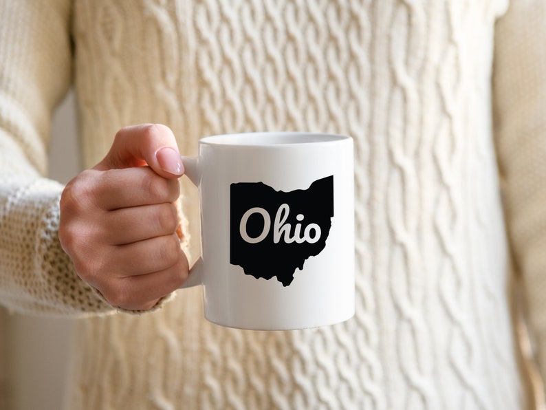 Ohio SVG Cut Files Bundle Digital Download, Script Fonts, State Shape