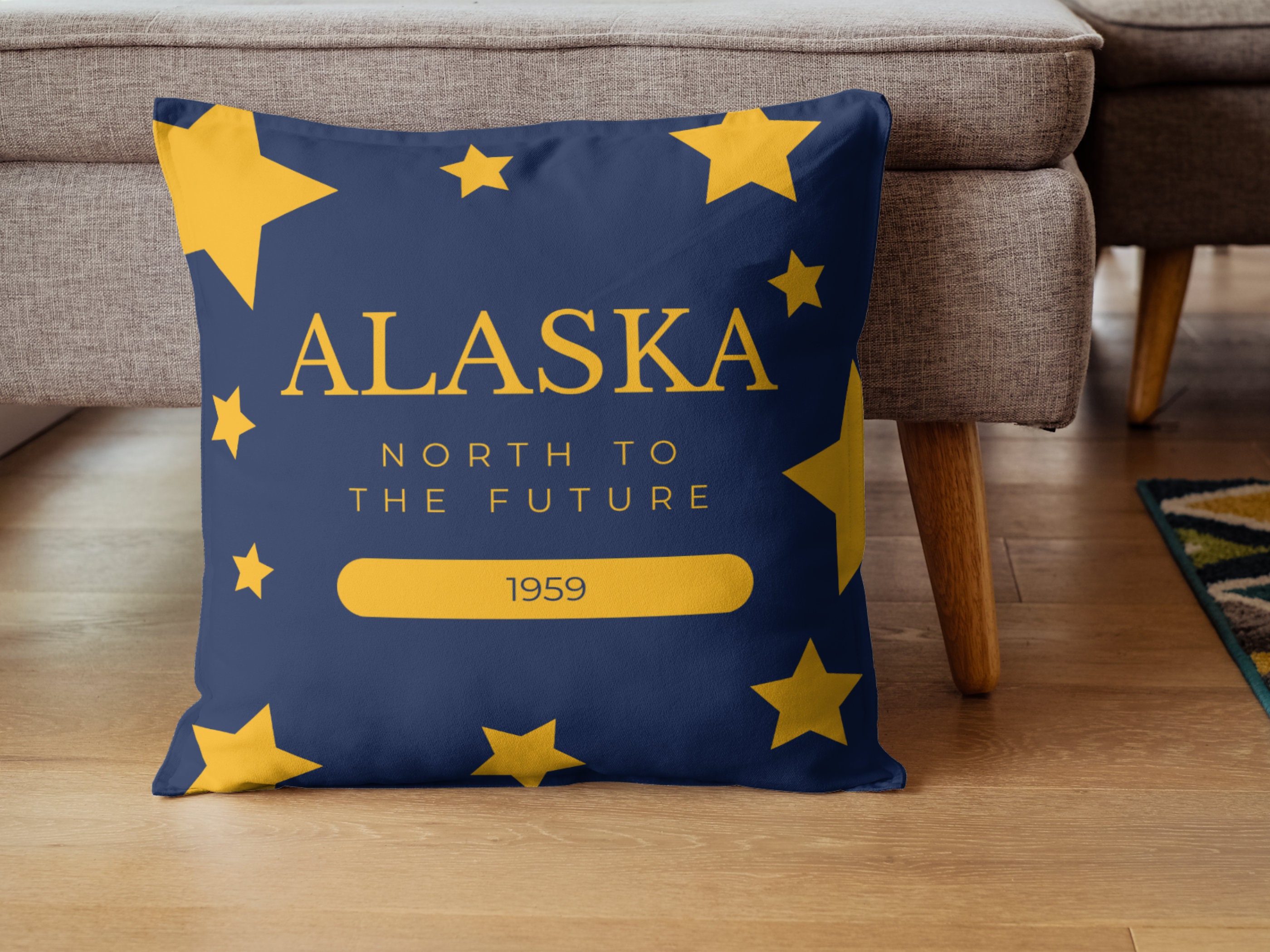 Alaska Stars Printable Art, Minimalist Navy Blue & Gold Stars Design ...