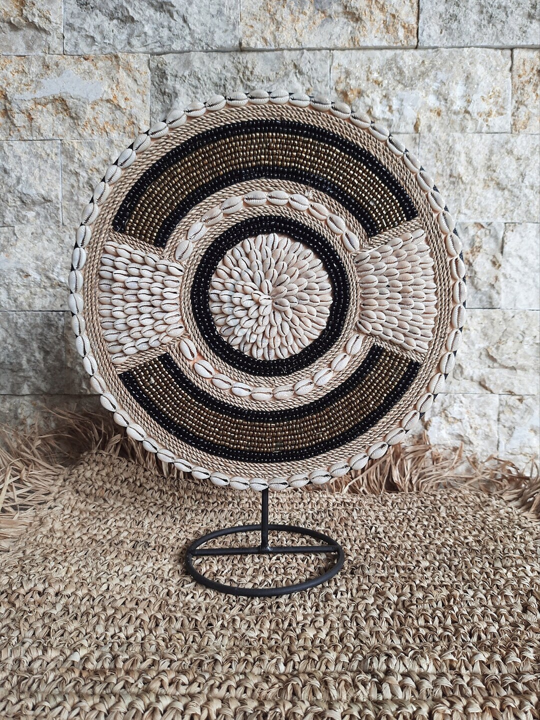 Small Shell Stand Decorative Beaded Stand, Shells Stand, Bali Decor, Home Decoration ...