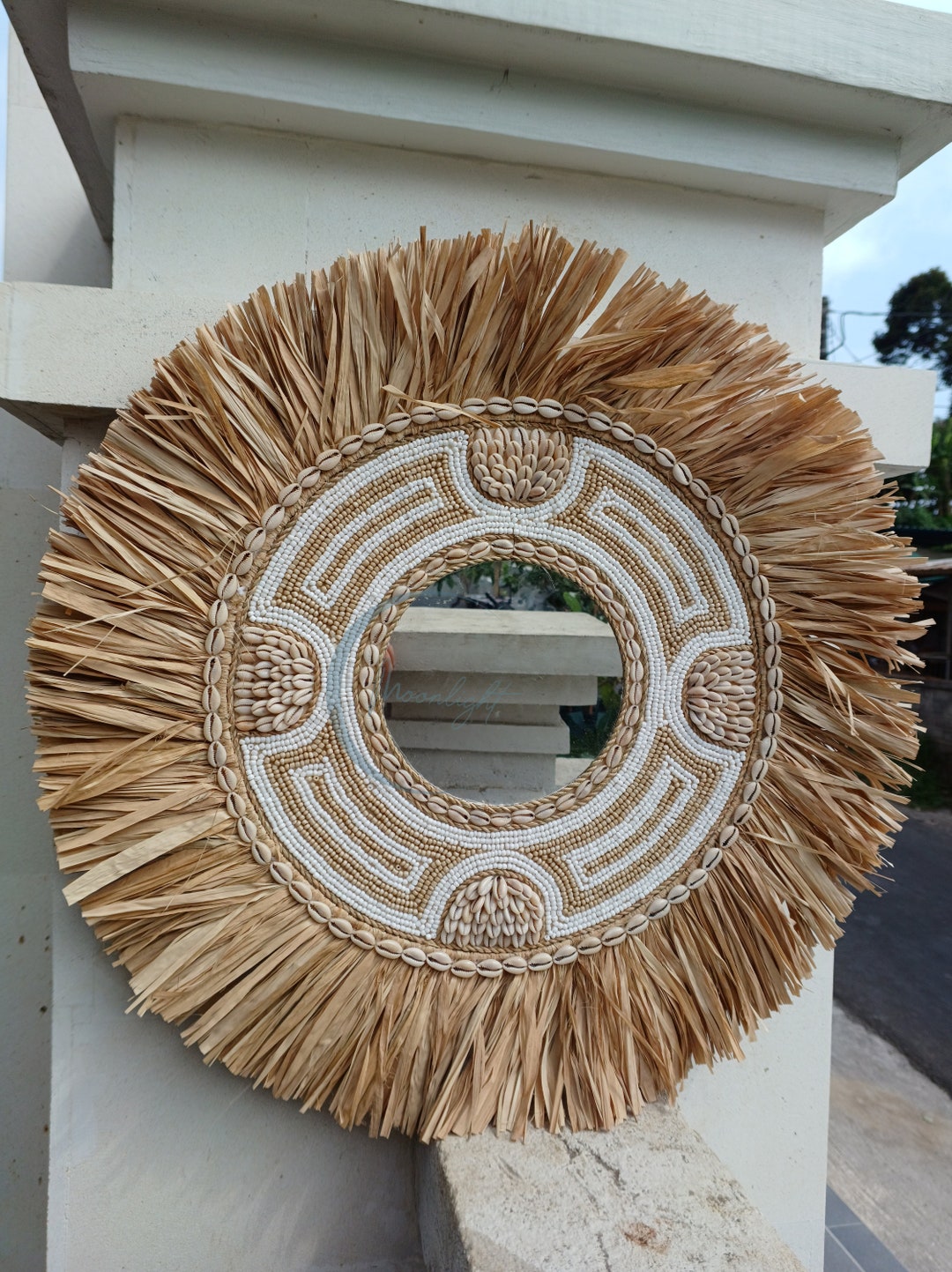 Picture of Seagrass Wall Decor, Beaded Wall Decor, Natural Wall Decor, Bali Decor ...