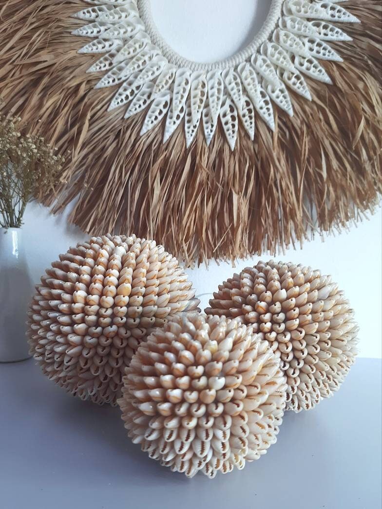 Shell Balls Flower Style Seashell Balls, Shell Flower Ball, Bali Handmade, Home ...