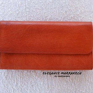 Portefeuille en cuir véritable marocain fabriqué à la main