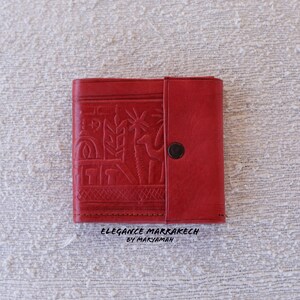 Portefeuille en cuir véritable marocain fabriqué à la main