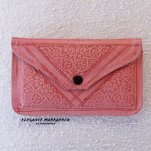 Portefeuille marocain en cuir fait à la main, Portefeuille de cartes pour femmes, Portefeuille de téléphone en cuir, Portefeuille en cuir Femmes