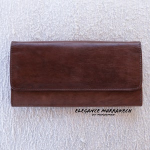 Portefeuille en cuir véritable marocain fabriqué à la main