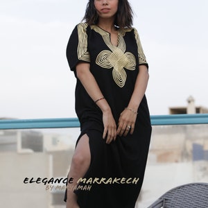 Black & gold Moroccan Caftan Kaftan,  gifts wear, resort Wear, beach cover up, Maternity Gifts, dress, stay home wear, lounge, Christmas