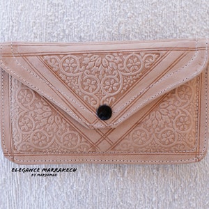Portefeuille marocain en cuir fait à la main, Portefeuille de cartes pour femmes, Portefeuille de téléphone en cuir, Portefeuille en cuir Femmes
