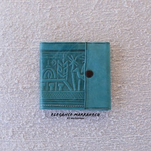 Portefeuille en cuir véritable marocain fabriqué à la main