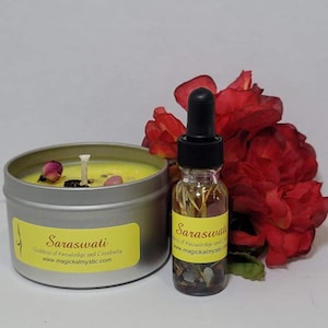 Saraswati Oil and Candle Combo