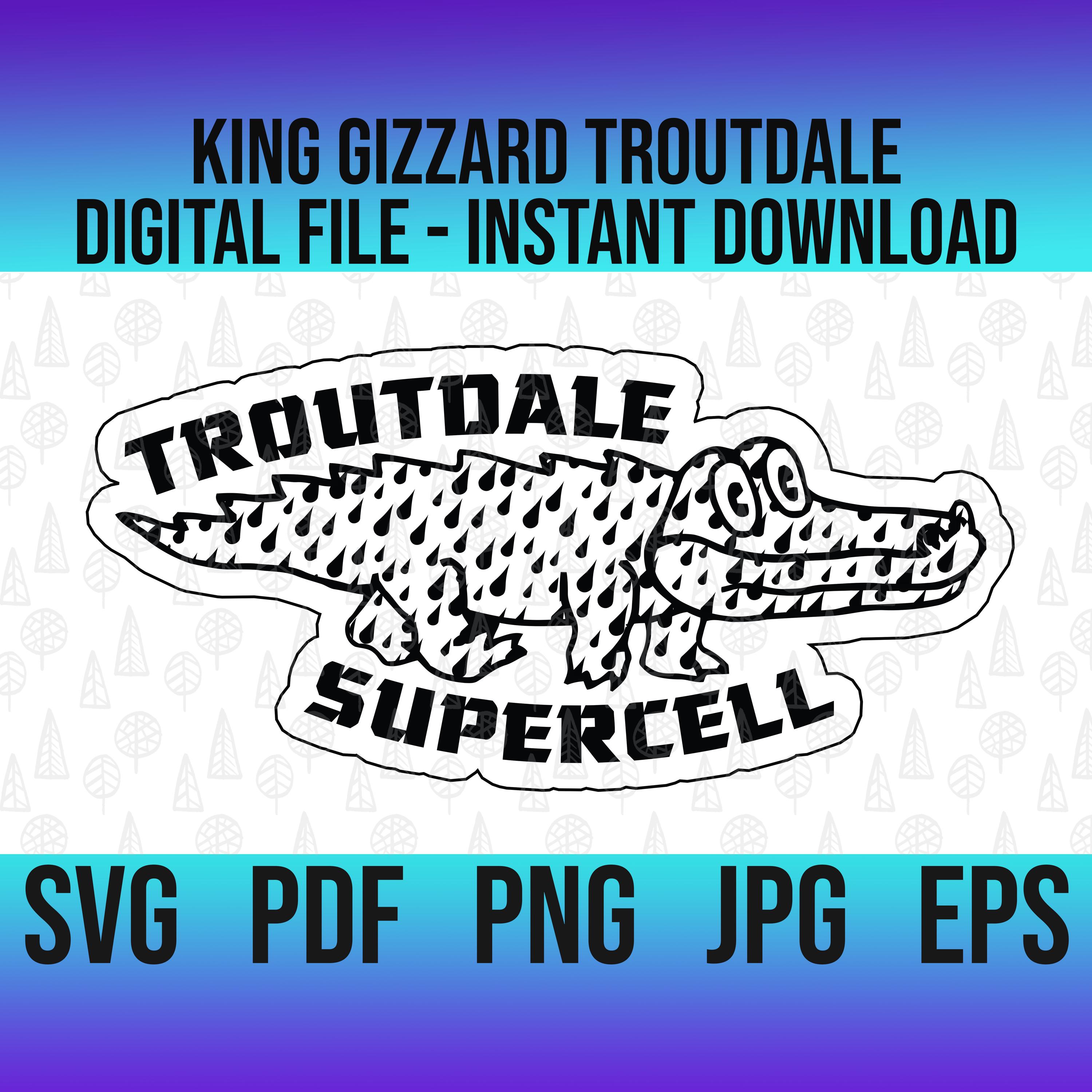 King Gizzard Troutdale Supercell SVG | for Glowforge, Cricut etc | Design file in EPS, PDF more by BrighterDayDesignCo