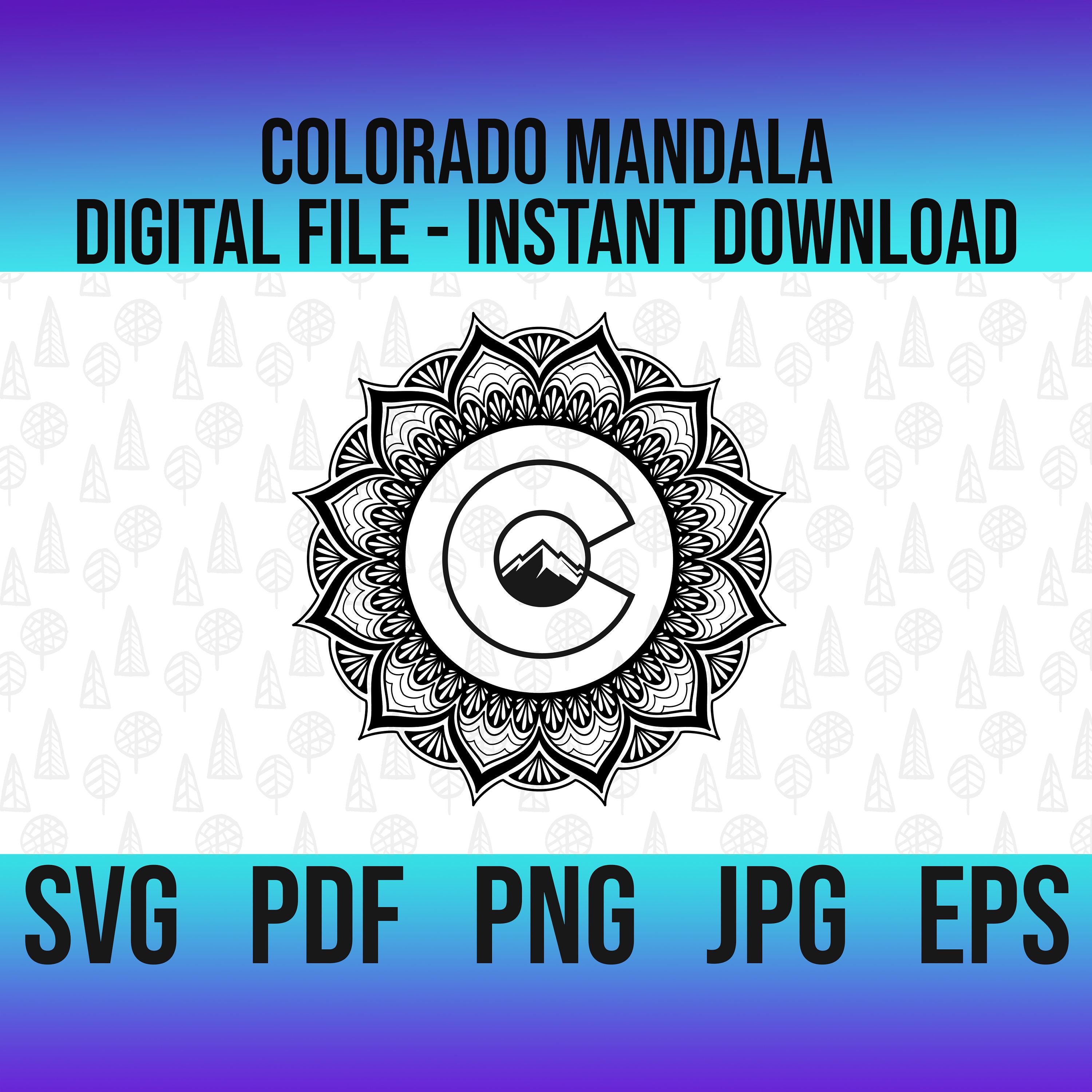 Colorado Mandala SVG | Vector for Glowforge, Cricut etc | Design file in EPS, PDF more by BrighterDayDesignCo