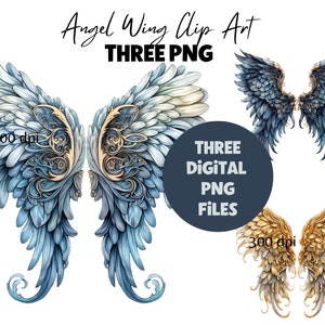Angel Wings Clip Art, Angel Wings Bundle, Angel Wings PNG, Halo clipart, Heaven Clipart, Gold Wings, Fairy Wings, Water Color Angel Wings