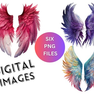 Clip Art de Asas de Anjo, Pacote de Asas de Anjo, Asas de Anjo PNG, Clipart de Halo, Clipart do Céu, Asas, Asas de Fada, Asas de Anjo de Cores Brilhantes,