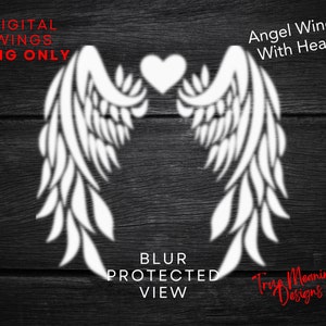 Angel Wings White PNG, Digital Download, Feathers PNG, Transparent  Wings Art, Memorial Wings with Heart, In Loving Memory, In Memory Of