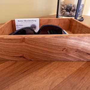 Cherry Wood Valet Box ,Organizer, Gift, Handmade in Maine