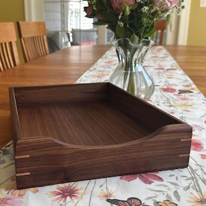 Walnut Wood Letter Box ,desk Organizer, Gift, Inbox, Handmade in Maine ...