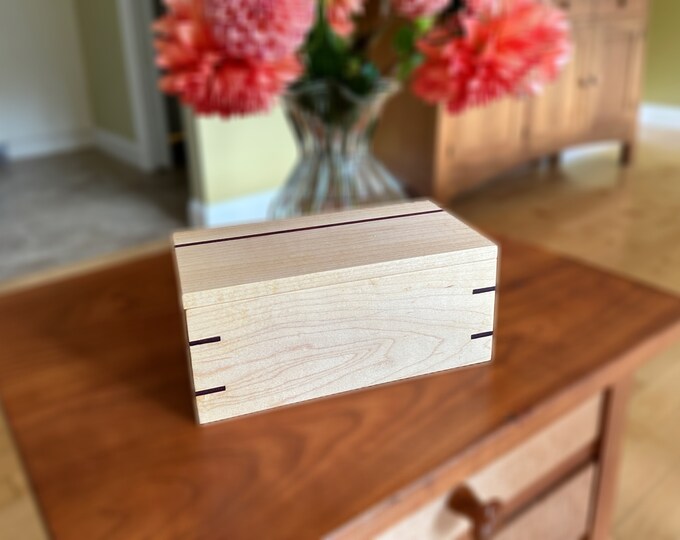 Wooden Box With Lid Small Maple Keepsake Box With Lid Contrasting