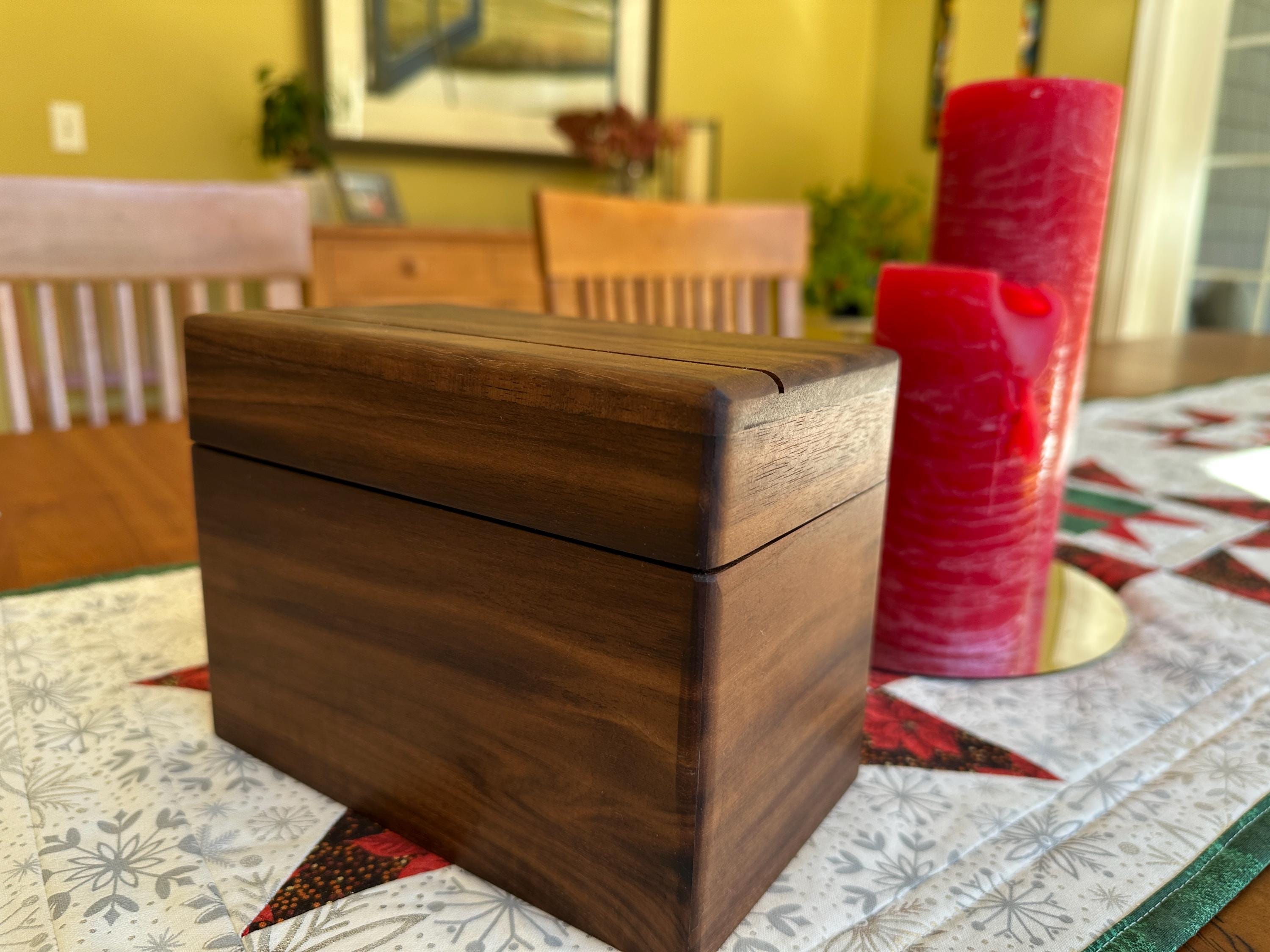 Walnut Cake Box Handcrafted Walnut Recipe Box: Personalized Wooden Keepsake - Etsy