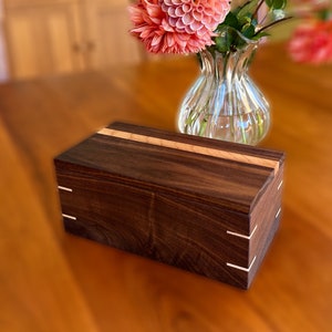 Walnut Wood Keepsake Box, Drop in Lid, Personalized Gift, Small,