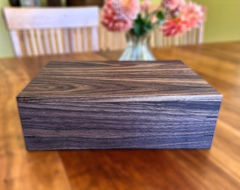 Walnut Wood Keepsake Box, Drop in Lid, Large, Personalized Gift