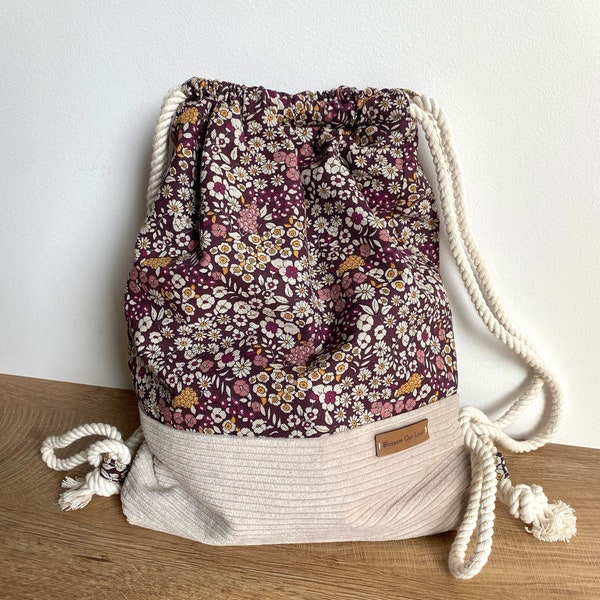 Turnbeutel Rucksack Sportbeutel Geschenk Damen Blumen