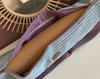 Yogamatten Tasche aus breitem Cord, Sporttasche, Yoga, Pilates, salbei grün