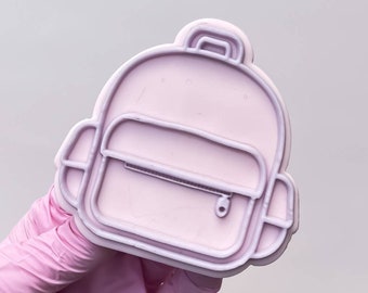 School Bag Cookie Embosser & Cutter Fondant Stamp School Enrollment