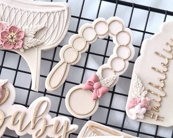 Pacifier Chain Embosser Cookie Stamp with Cookie Cutter